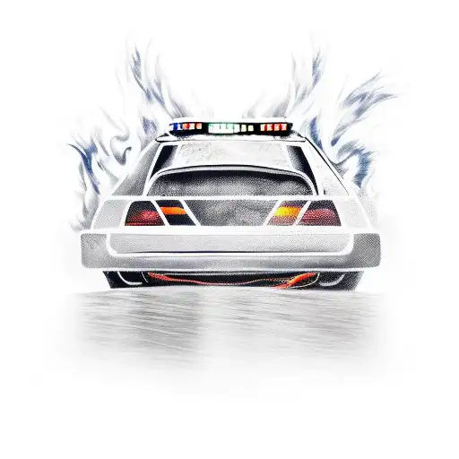 Burning Police Car Completly Damaged