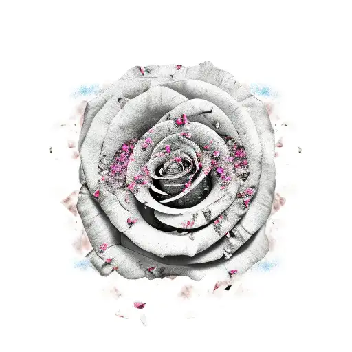 Roman Numerals Iii And Iv Crumbling Fading Into Rose Petals