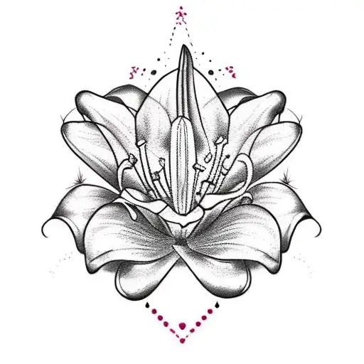 A Sketch-style Tattoo Of A Lily Flower With A Hidden Message For Your Daughter