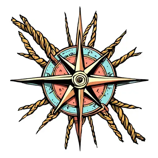 Mountain Compass Rose And Rope
