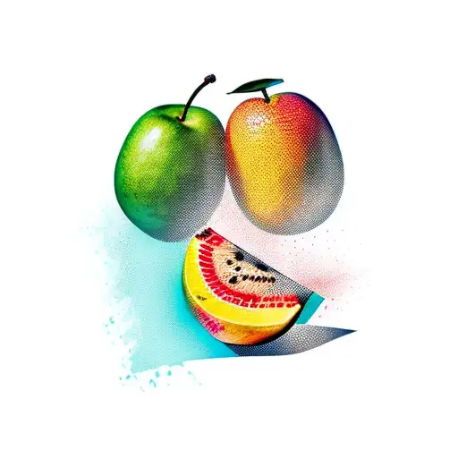 An Abstract Representation Of A Fruit Still Life Painting