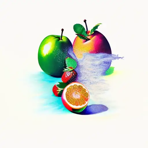 An Abstract Representation Of A Fruit Still Life Painting