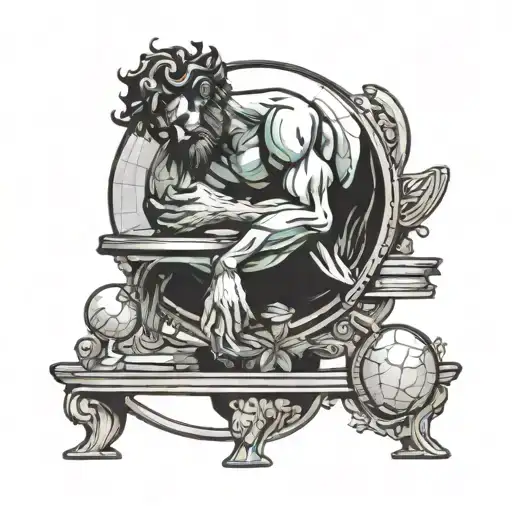 Atlas Resting On A Globe Reminding The Client To Rest