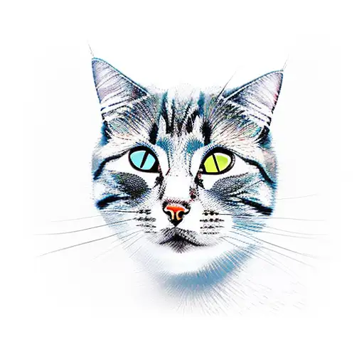 A Construction Worker Woman With A Cat Companion In A Japanese Garden