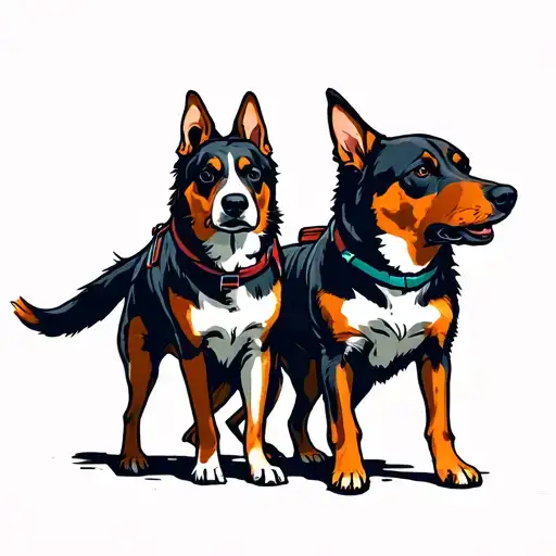 Female Hiker And 2 Dogs