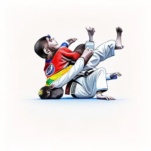 A Monkey In A Brazilian Jiu Jitsu Gi Executing A Perfect Armbar Submission