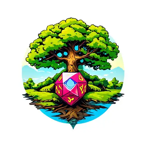 D20 And A Tree Intertwined