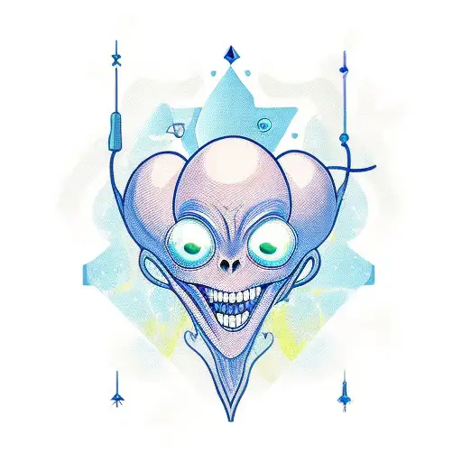 Blue Hearts With Alien