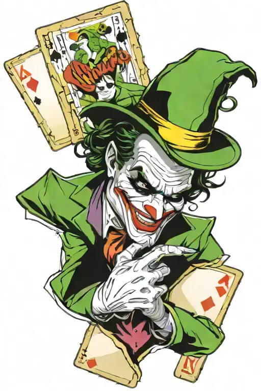 Joker From Batman With Playing Cards