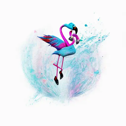 Witch Riding A Flamingo