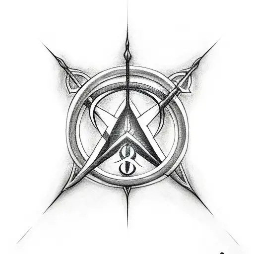 Design A Tattoo Of A Wand Casting A Spell That Forms The Shape Of The Deathly Hallows Symbol