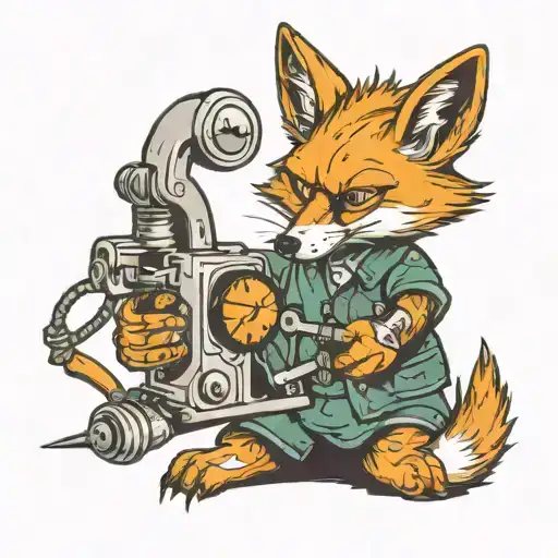 Fox Holding Tattoo Machine