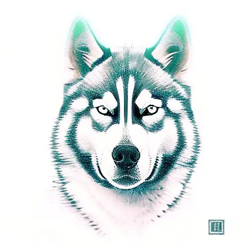 Husky Dog In Mountains With Itsowner