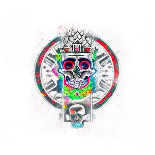 Ancient Aztec King Skull