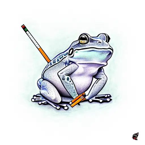 Frog With Cigarette In Left Hand