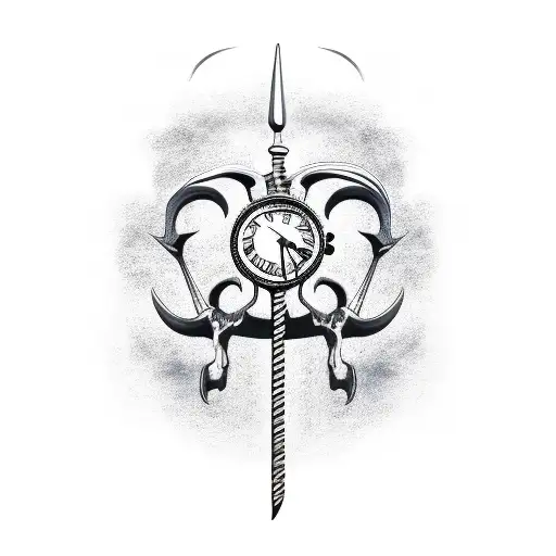 Roman Numeral Clock And The Grim Reaper