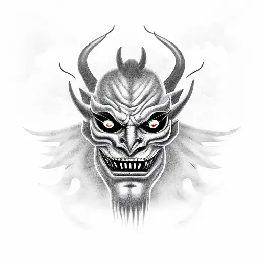 Demon With Guy Faux Mask Appearing From Shadows