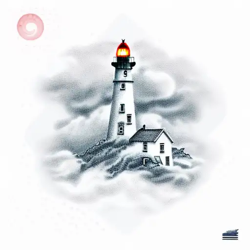 Lighthouse With Rain And Clouds