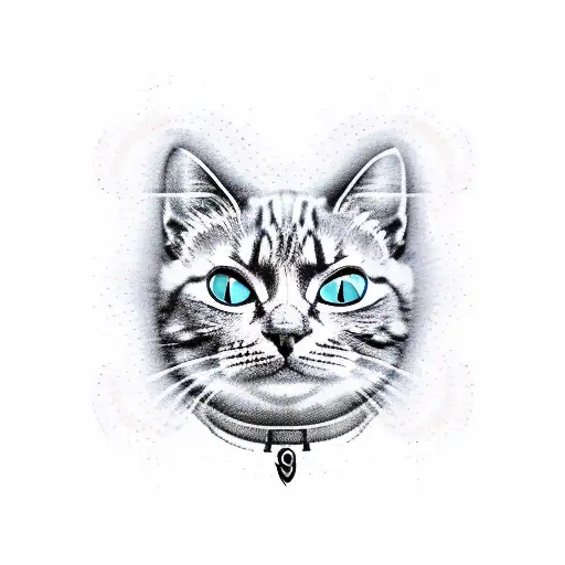 A New-school Design Of A Cat With Ouija Board Elements