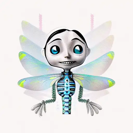 Coraline Inspired Key And Dragonfly