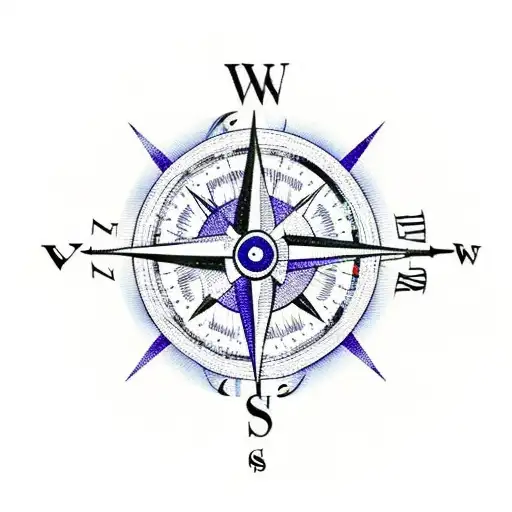 Compass With Orchids On The Side