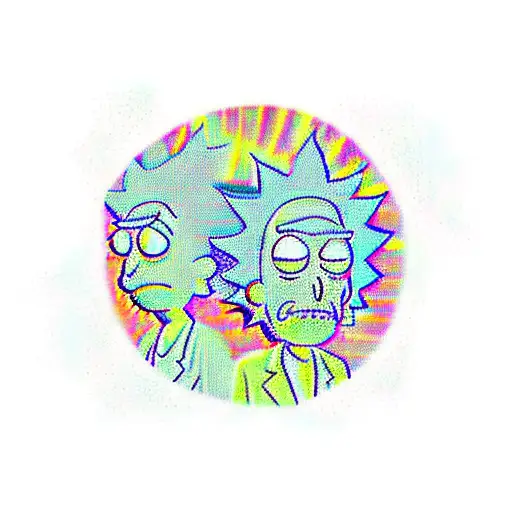 Rick And Morty Runnin To A Portal In A Beatles Album Cover