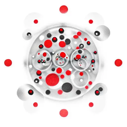 Circles With Red And Black Dots