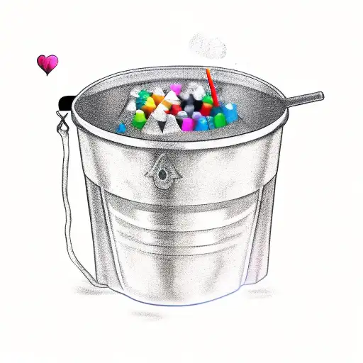 A Bucket Of Black Ink Written On It Black With A Tattoo Machine On Top Of The Bucket