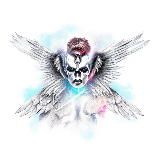 Fallen Angel Pierced By Swords