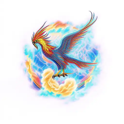 Phoenix Could Be Depicted As Rising From A Mirror Or Ashes
