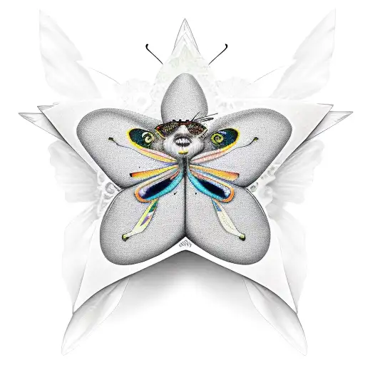 Butterfly Bird Tulip Cool Grey Star