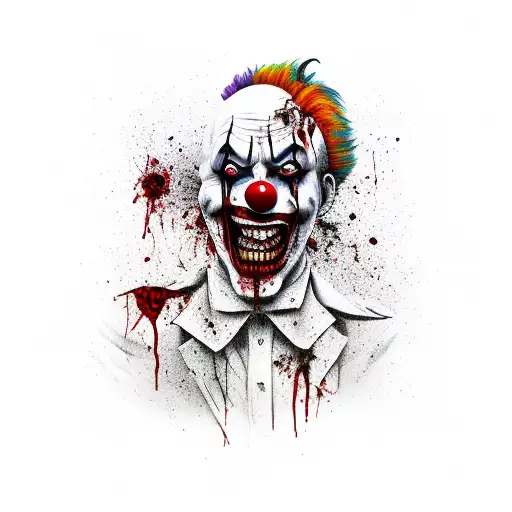 Scary Clown With Blood And Gore