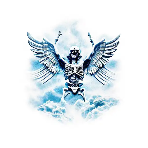 Skeleton Statues Icarus Lucifer Angels