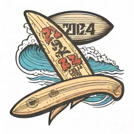 Surfboard Half Black And Half Red And The Text On The Ball To Be 2024