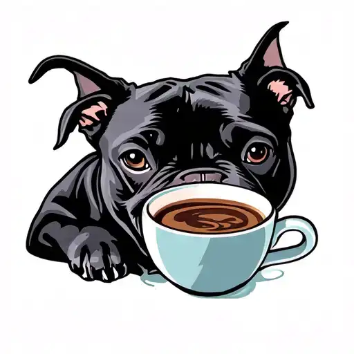 Black Pit Bull Mix Drinking Coffee Cup