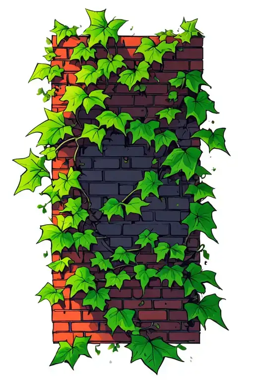 Green Ivy Vines Brick Wall