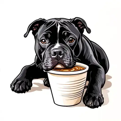 Black Pit Bull Mix Drinking Coffee Cup