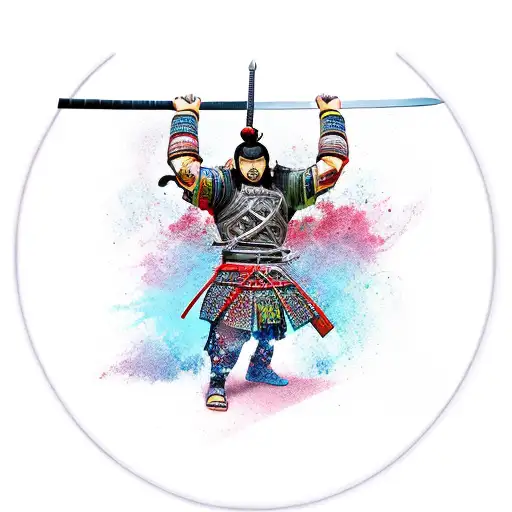 A Full-grown Samurai With A Sword