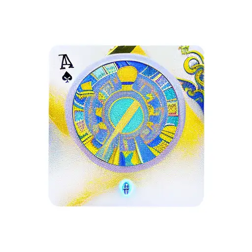 The 7 Of Cups Of The Spanish Card Decks With The Colors Blue And Yellow Gold