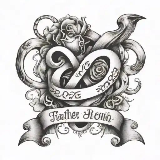 A Beautiful Tatoo That Includes Father Mother And Brother's Birth Dates With Infinity Love