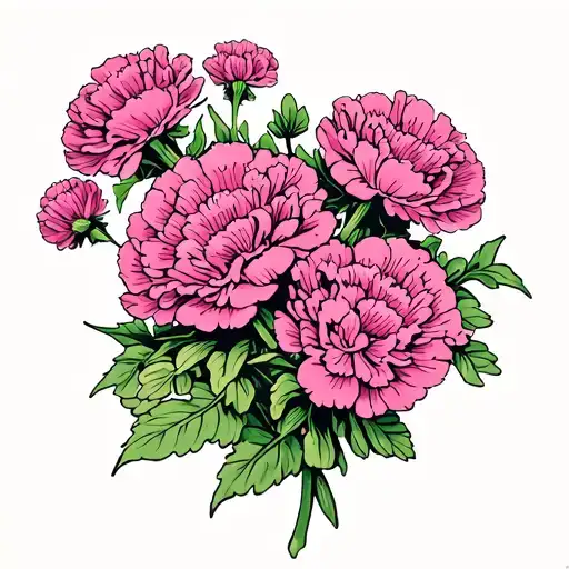 Pink Carnations Baby Foot Print