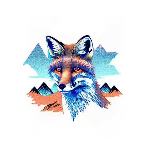 Fox With Mountains