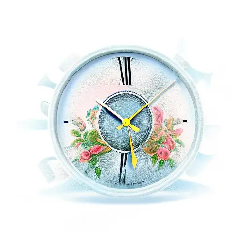 Clock Hourglass With Vintage Scroll