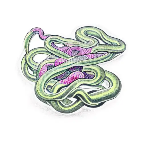 Snake Wrapped Around Vines