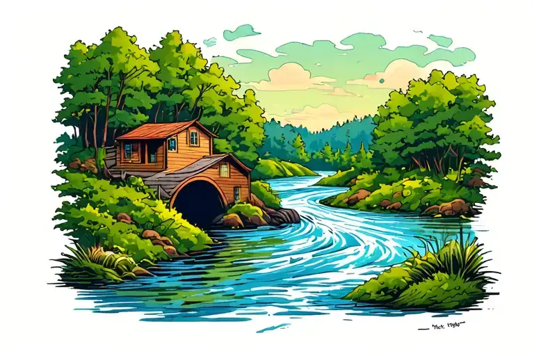 Outdoor With River Flowing