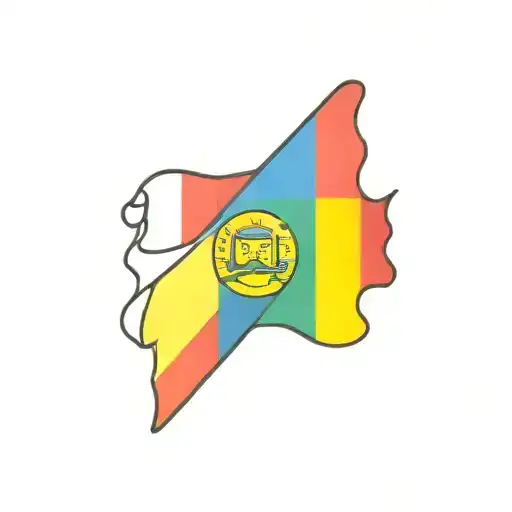 Long Rectangle With Ecuadorian Flag In It And Rainbow Flag And The Learn Symbol