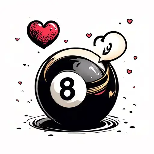 8 Ball And Love Heart