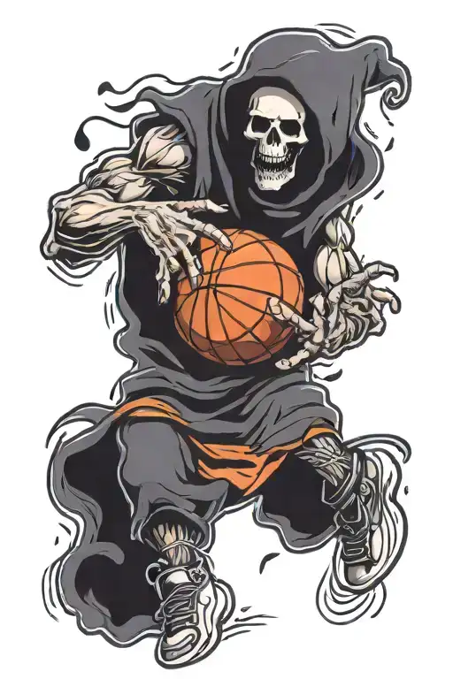 Death Playing Basketball With The Globe