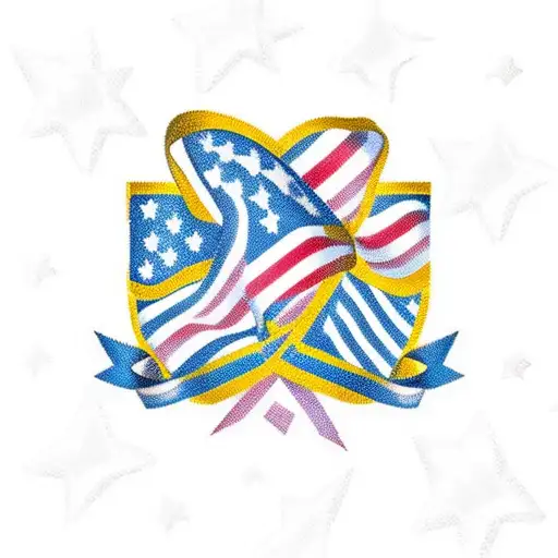 Cancer Ribbon With American Flag