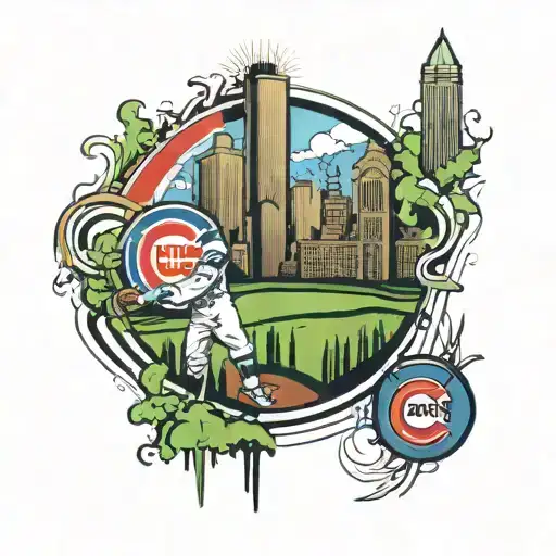 Quarter Sleeve Chicago Cubs With City Scene